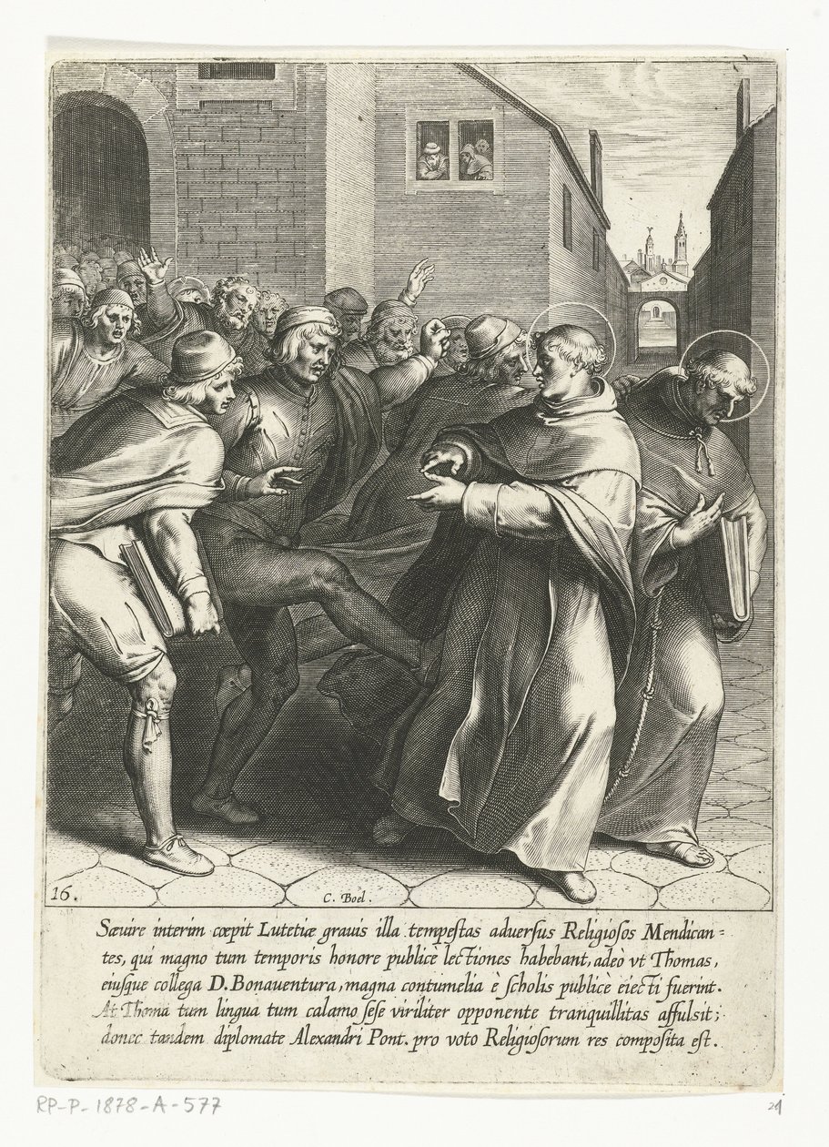 Thomas og Saint Bonaventure blir utvist fra universitetet The Life of Saint Thomas Aquinas (serietittel) av Cornelis Boel