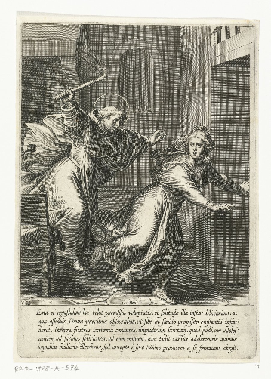 Thomas dispels Temptation Life of Saint Thomas Aquinas (serietittel) av Cornelis Boel