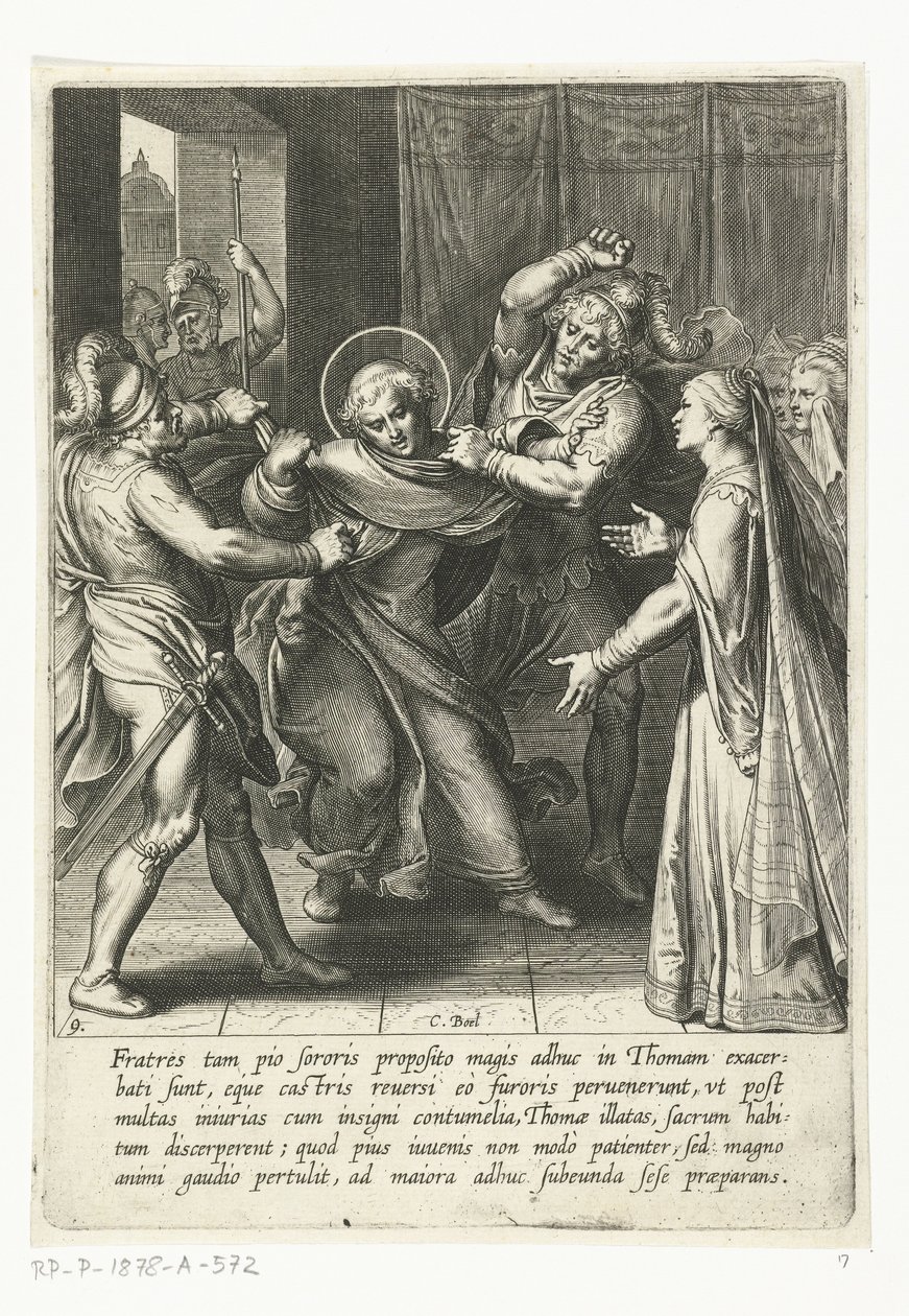 Thomas blir tatt til fange The Life of Saint Thomas Aquinas (serietittel) av Cornelis Boel