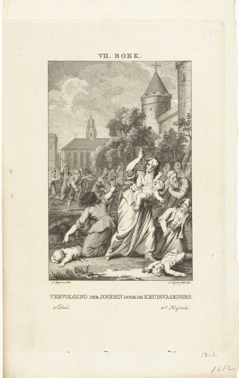 Forfølgelse av jødene av korsfarerne, 1784 av Cornelis Bogerts