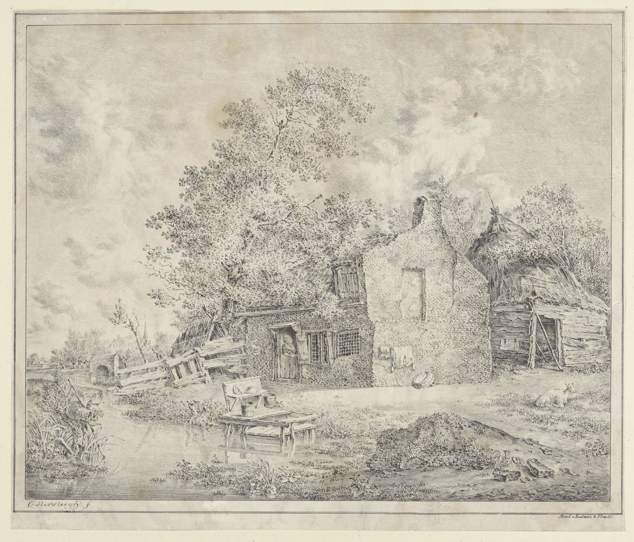 Gård på vannet av Cornelis Borsteegh