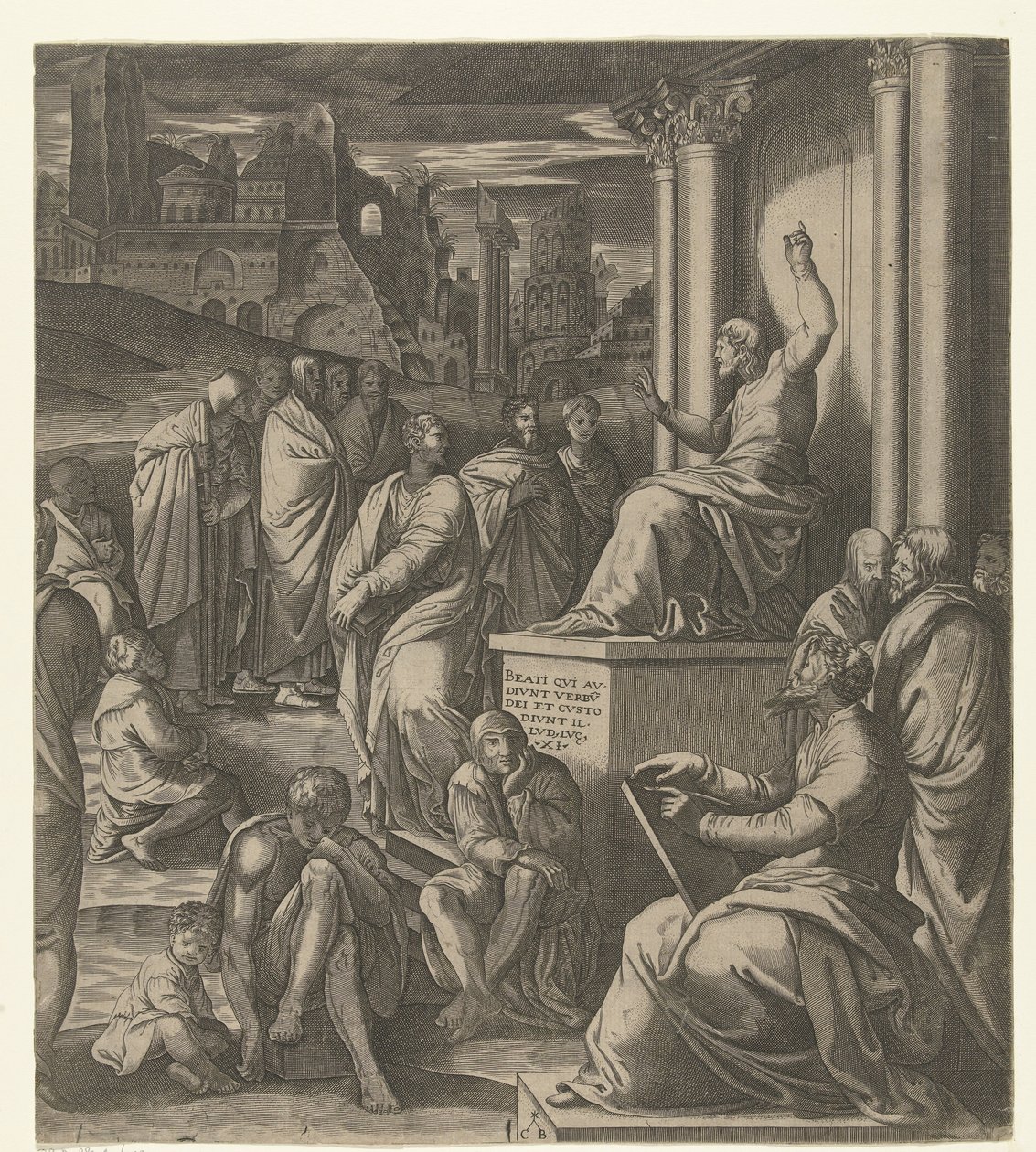 Kristus forkynner for folket av Cornelis Bos (possibly)