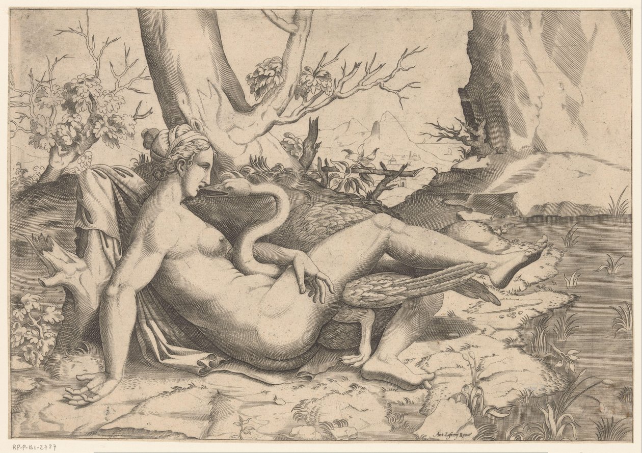 Leda og svanen av Cornelis Bos (possibly)