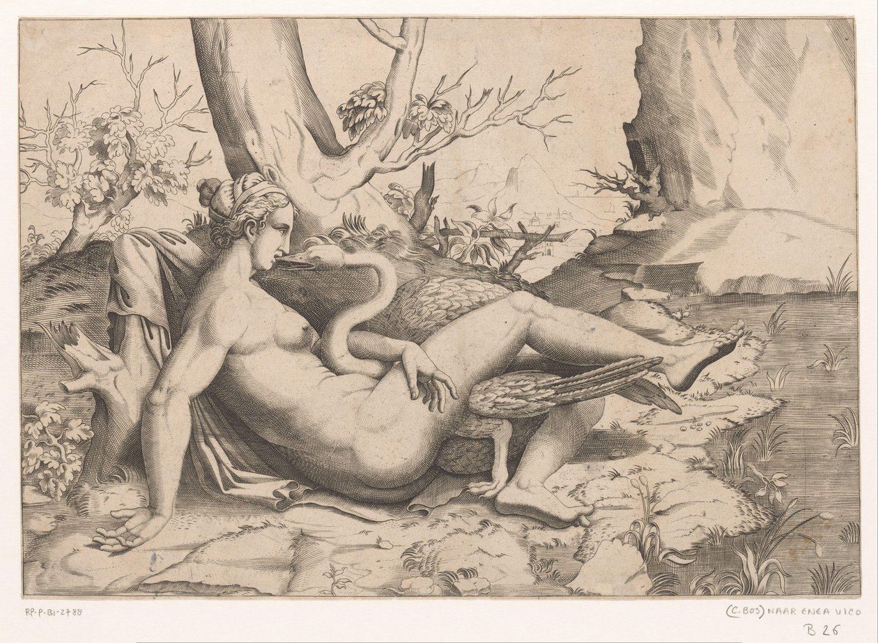 Leda og svanen av Cornelis Bos (possibly)