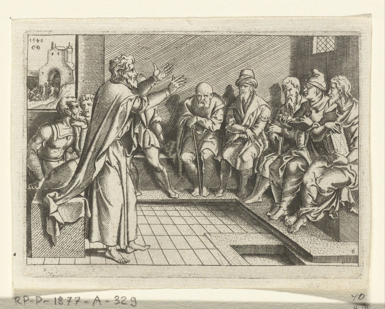 Paulus forkynner i synagogen The Life of Paul (serietittel) av Cornelis Bos