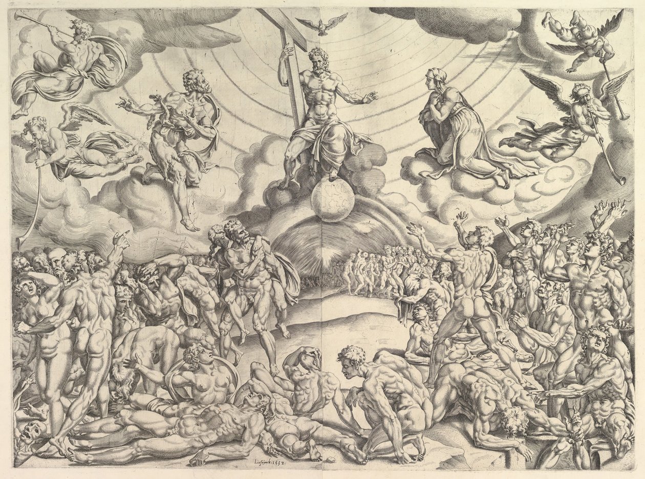 Den siste dommen, ca. 1548-50. av Cornelis Bos