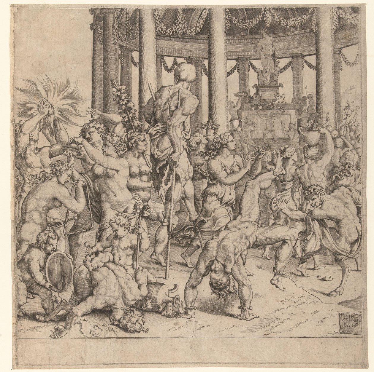 Triumf av Bacchus, høyre plate av Cornelis Bos