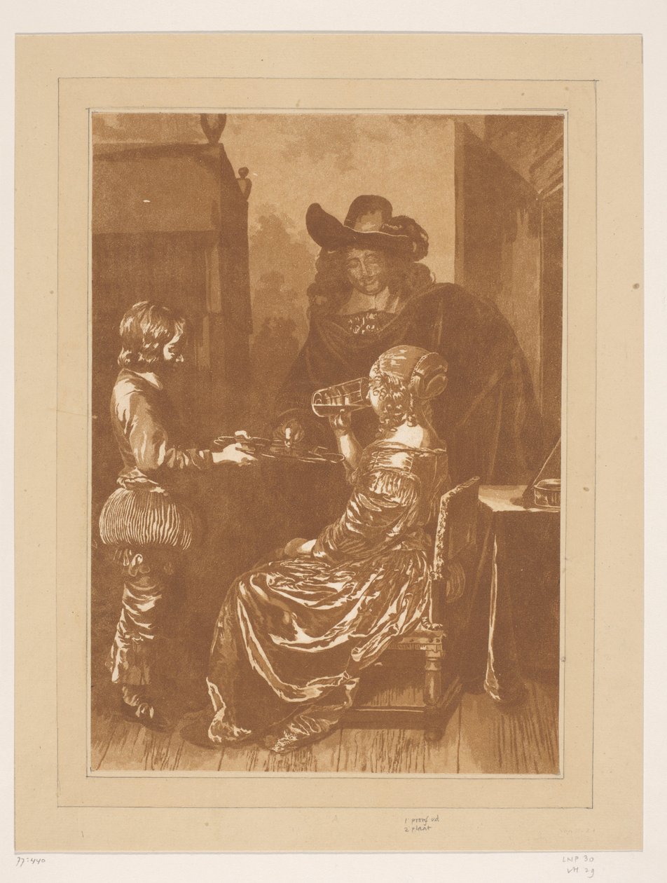 Herre og dame med side av Cornelis Brouwer