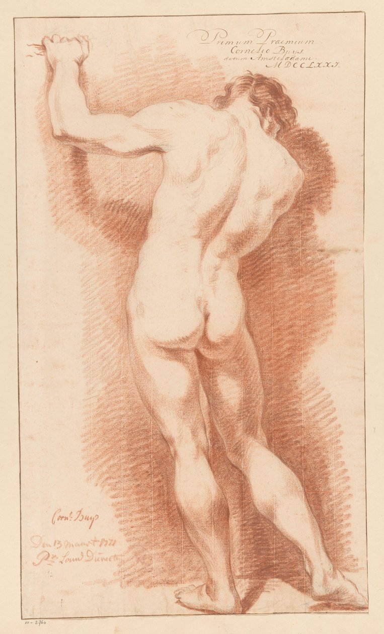 Stående naken mann, sett bakfra (1. premie 1771) av Cornelis Buys