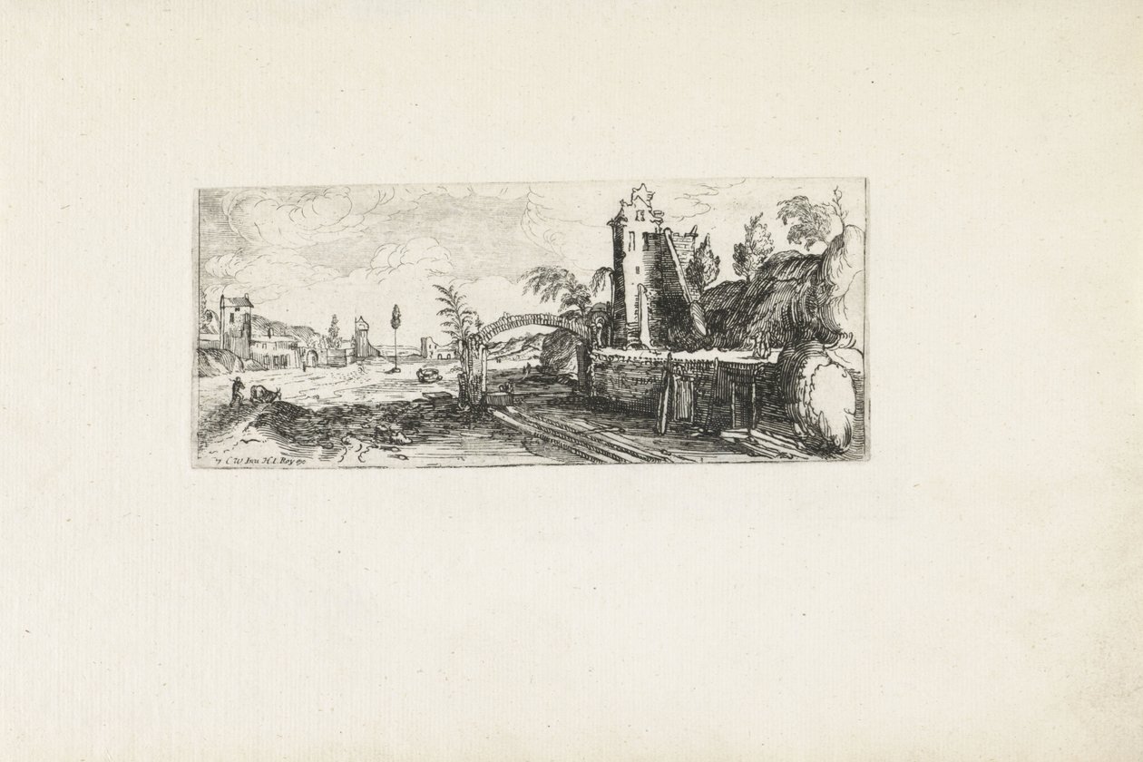 Verft ved lavvann Landskap (serietittel) av Cornelis Claesz van Wieringen (possibly)