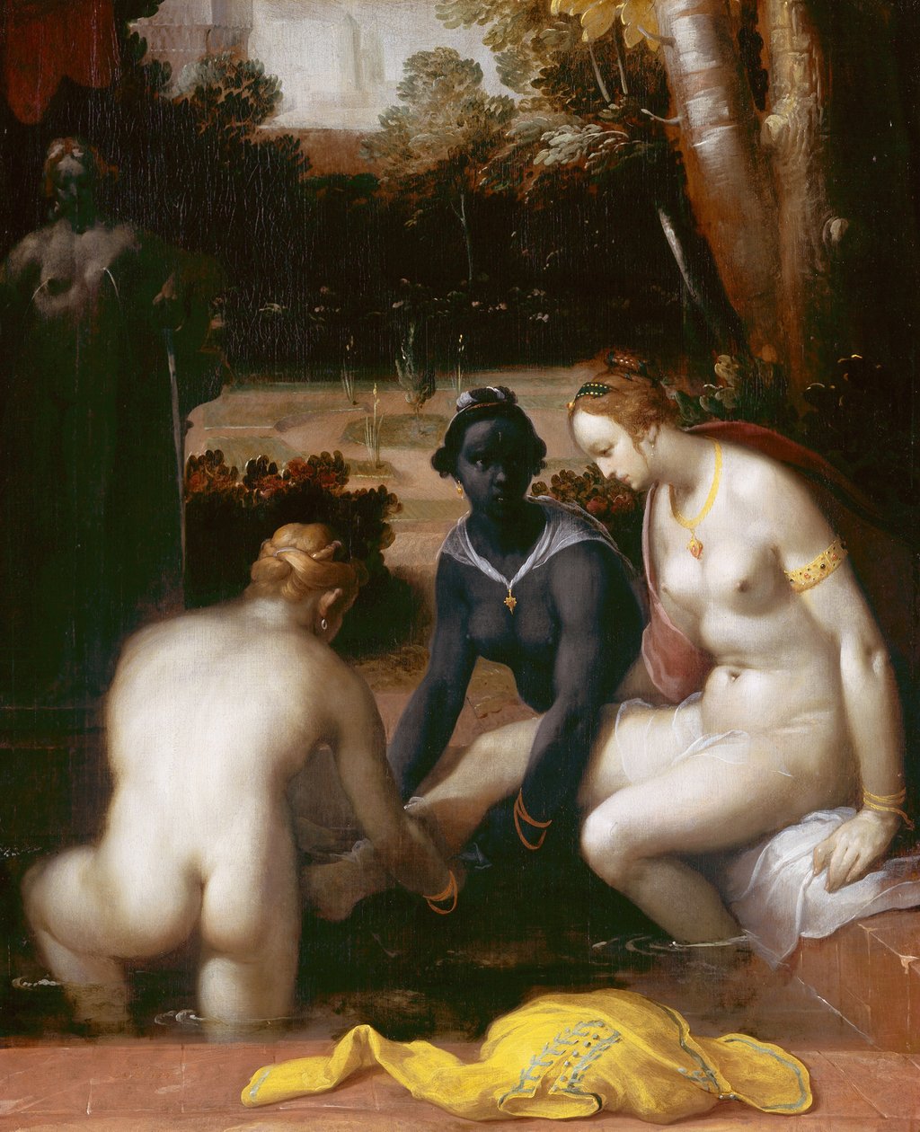 Bathsheba bading, 1594 av Cornelis Cornelisz. Haarlem van