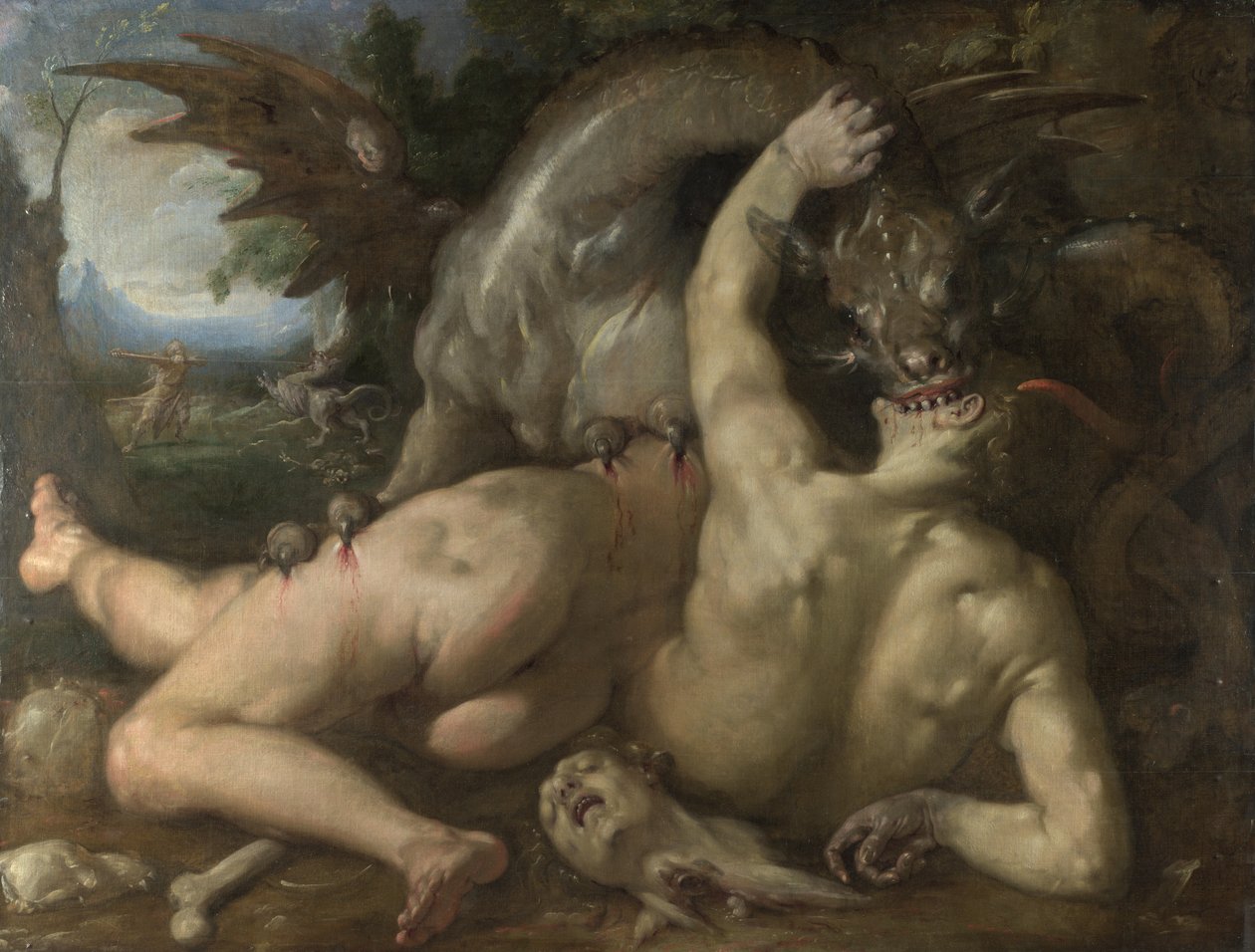 To følgere av Cadmus fortært av en drage, 1588 av Cornelis Cornelisz. Haarlem van