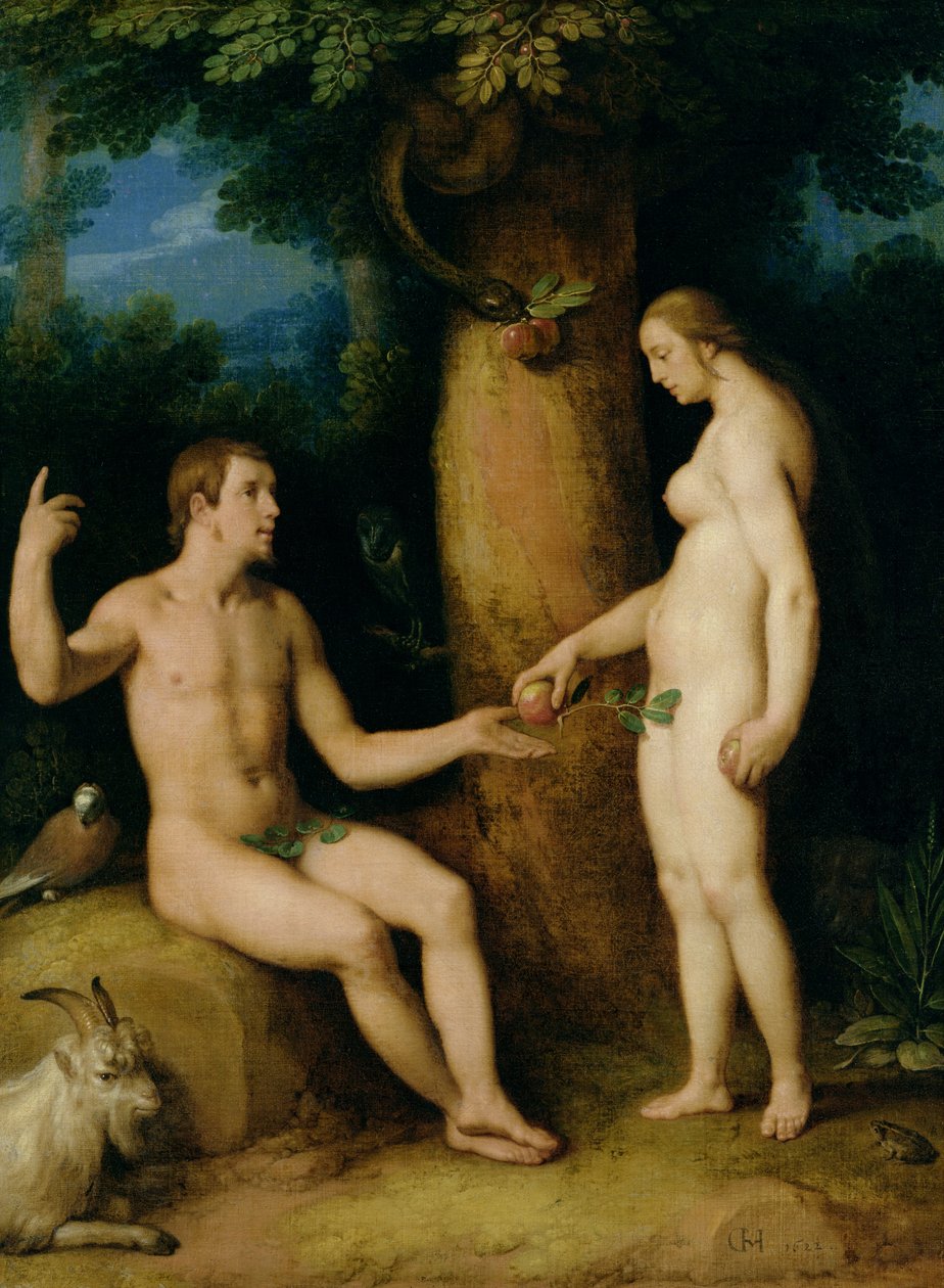 Adam og Eva, 1622 av Cornelis Cornelisz van Haarlem