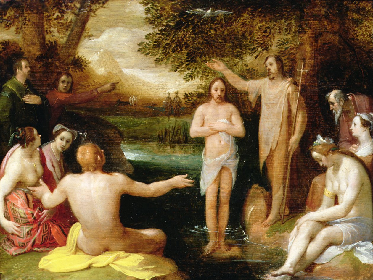 Kristi dåp (olje) av Cornelis Cornelisz. van Haarlem