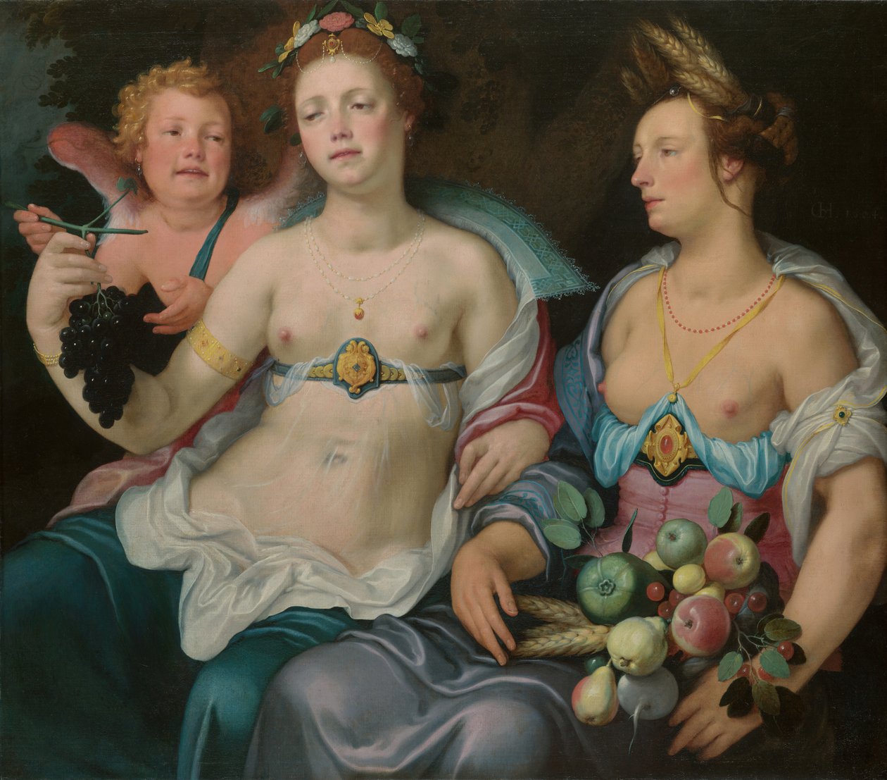 Venus, Amor og Ceres, 1604. av Cornelis Cornelisz van Haarlem