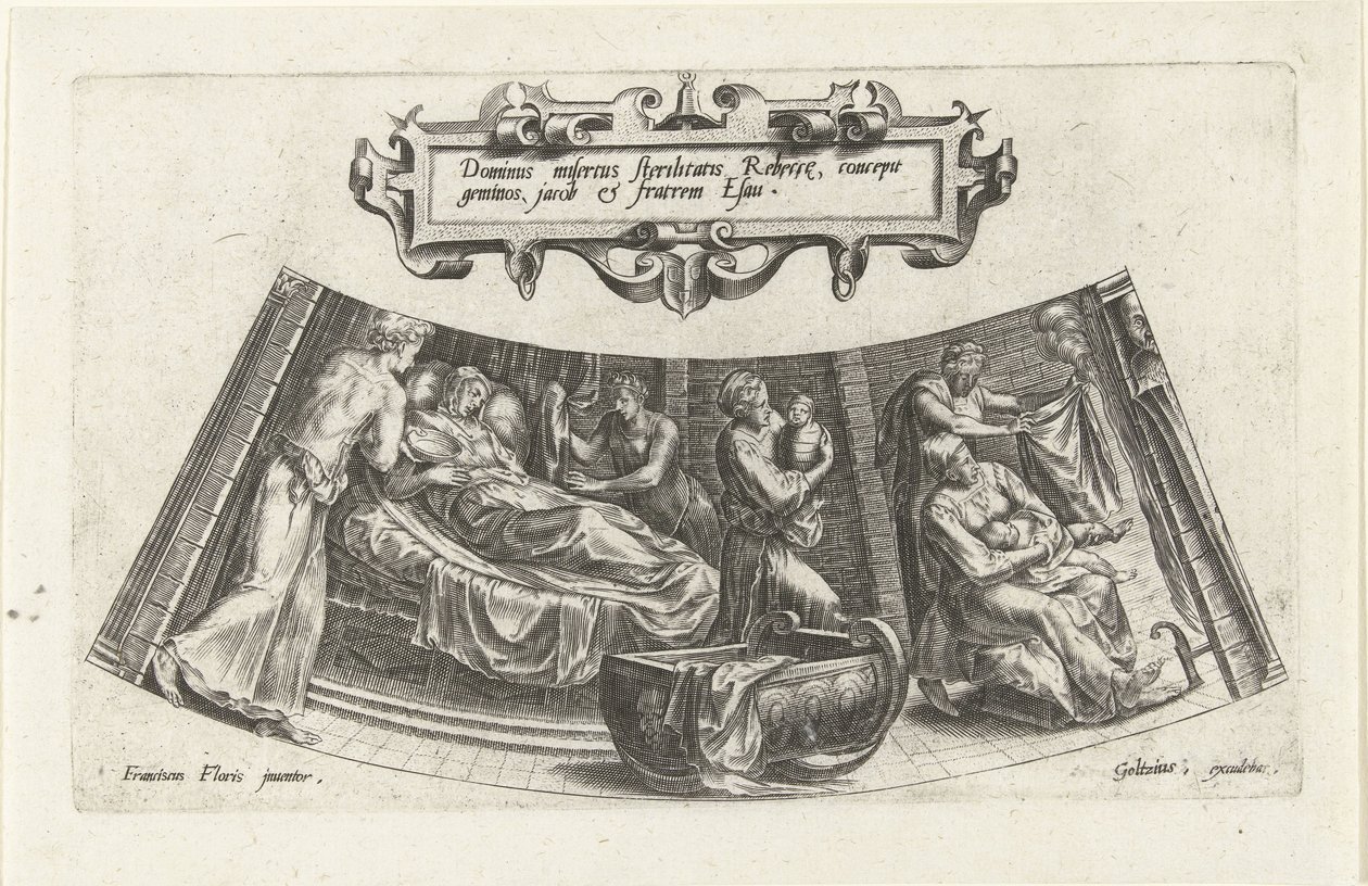 Jakobs og Esaus fødsel The History of Jacob (serietittel) av Cornelis Cort