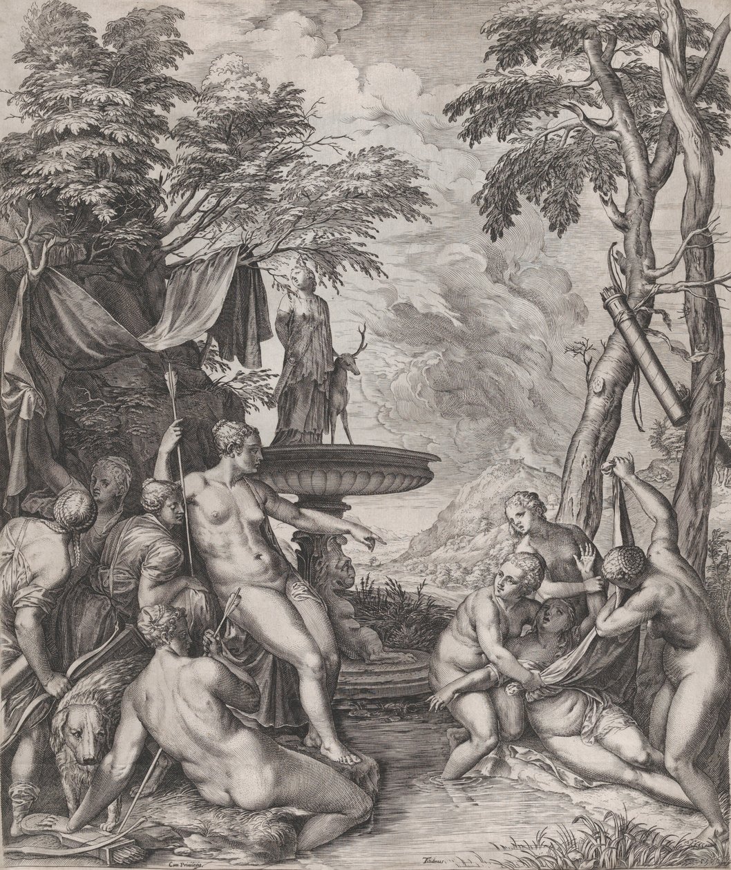 Diana oppdager Callistos graviditet, 1566. av Cornelis Cort