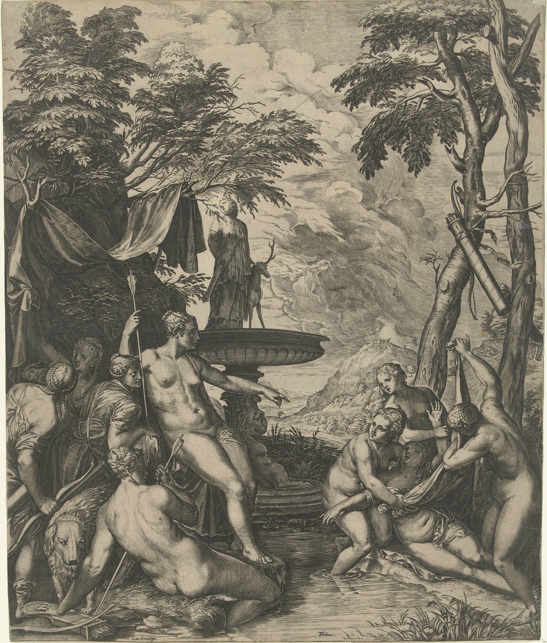 Diana oppdager Callisto .s graviditet av Cornelis Cort