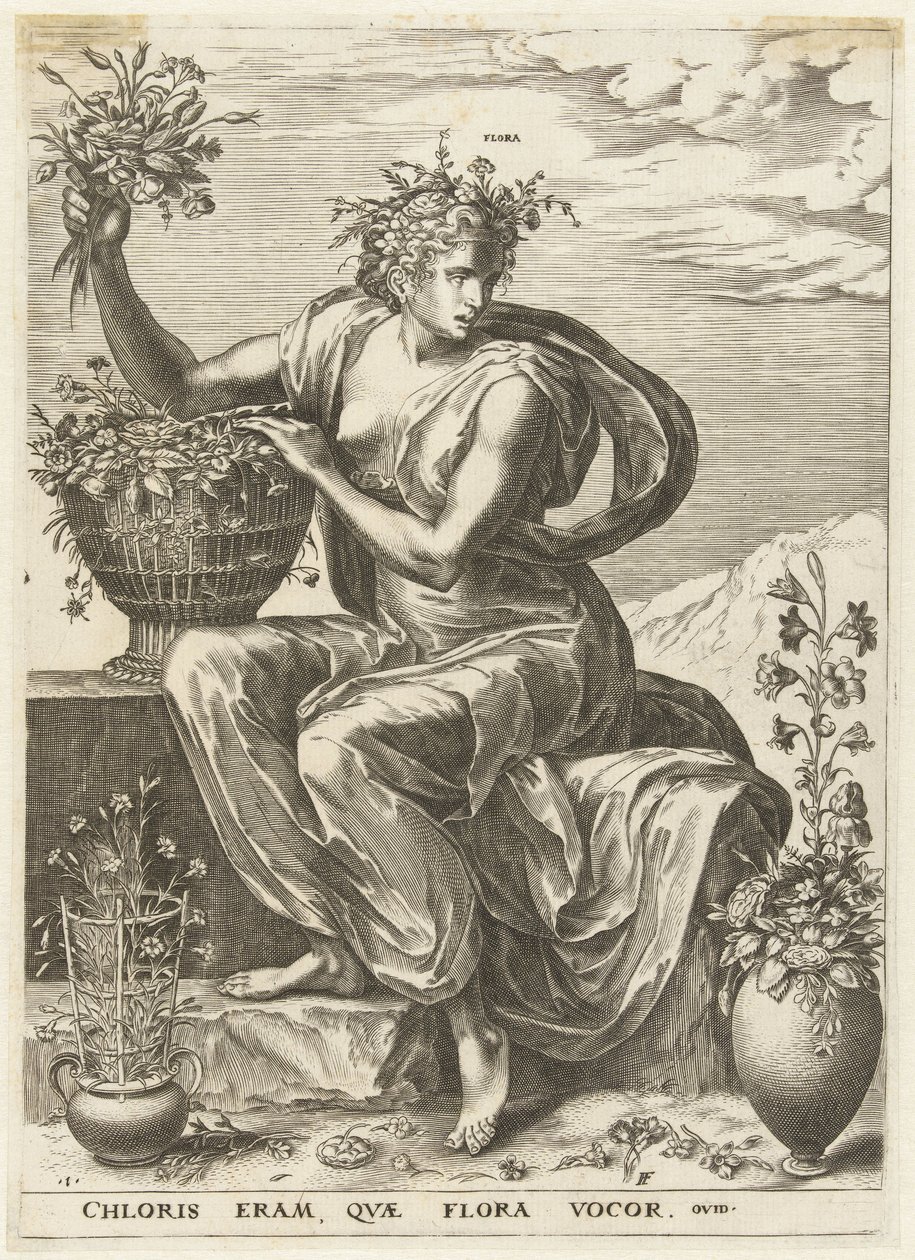 Flora Gudinner og nymfer (serietittel) av Cornelis Cort