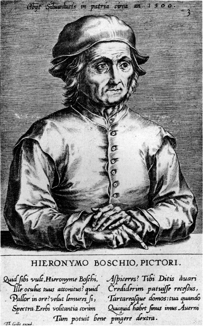 Portrett av Hieronymus Bosch, 1570-årene. av Cornelis Cort