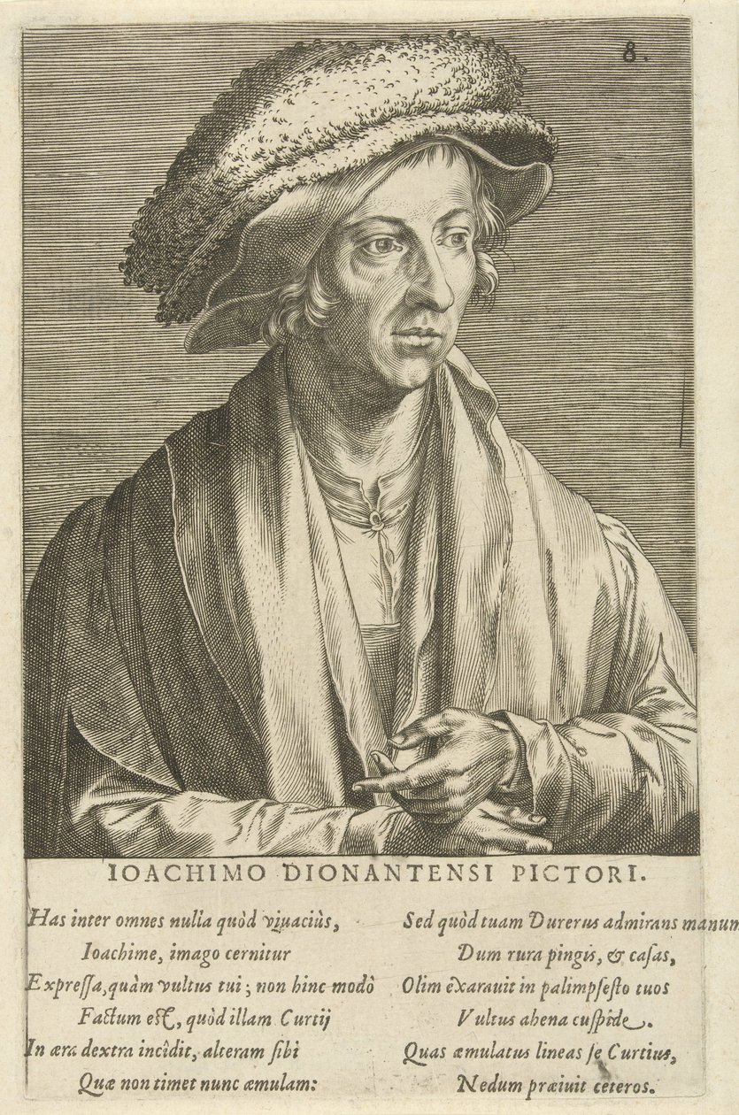 Portrett av maleren Joachim Patinier av Cornelis Cort
