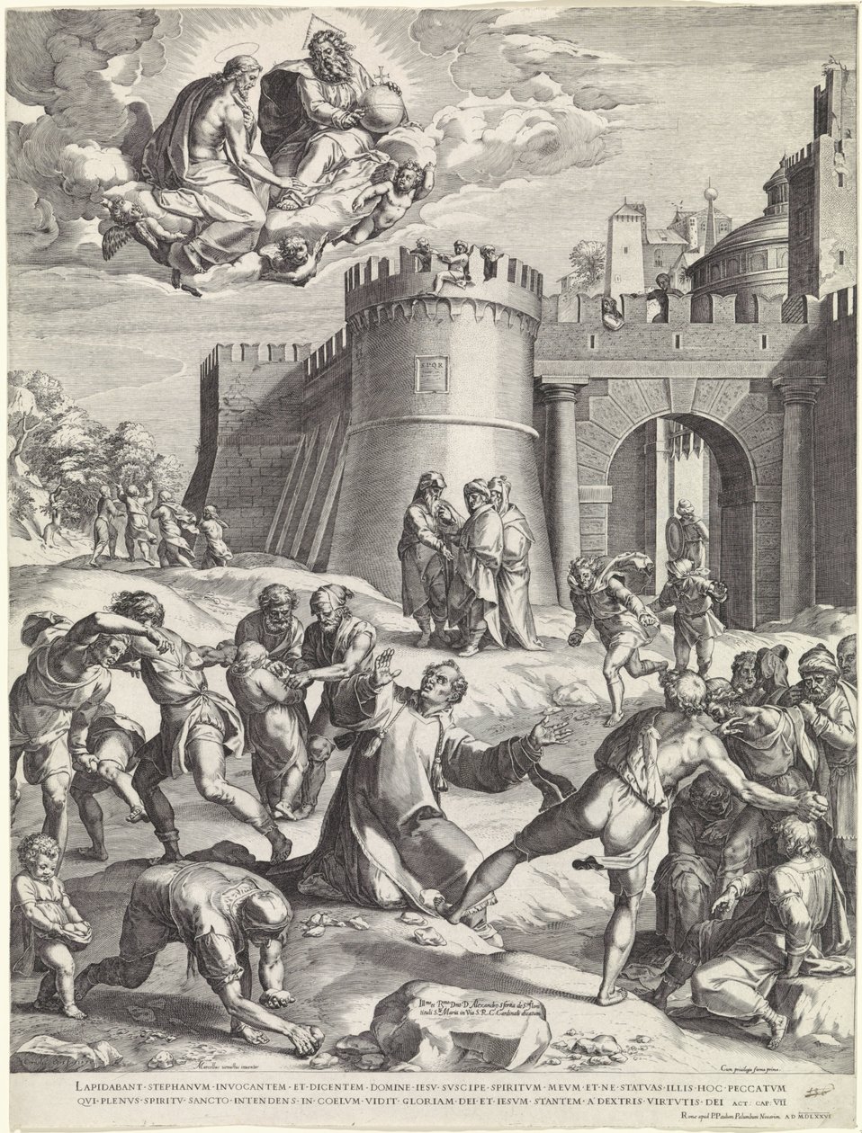 Steining av Saint Stephen av Cornelis Cort