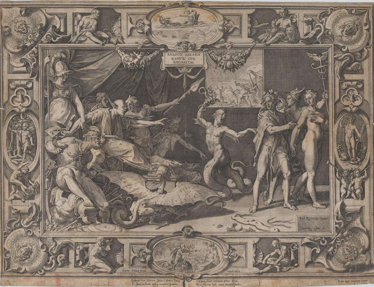 Calumny of Apelles, 1602. av Cornelis Cort