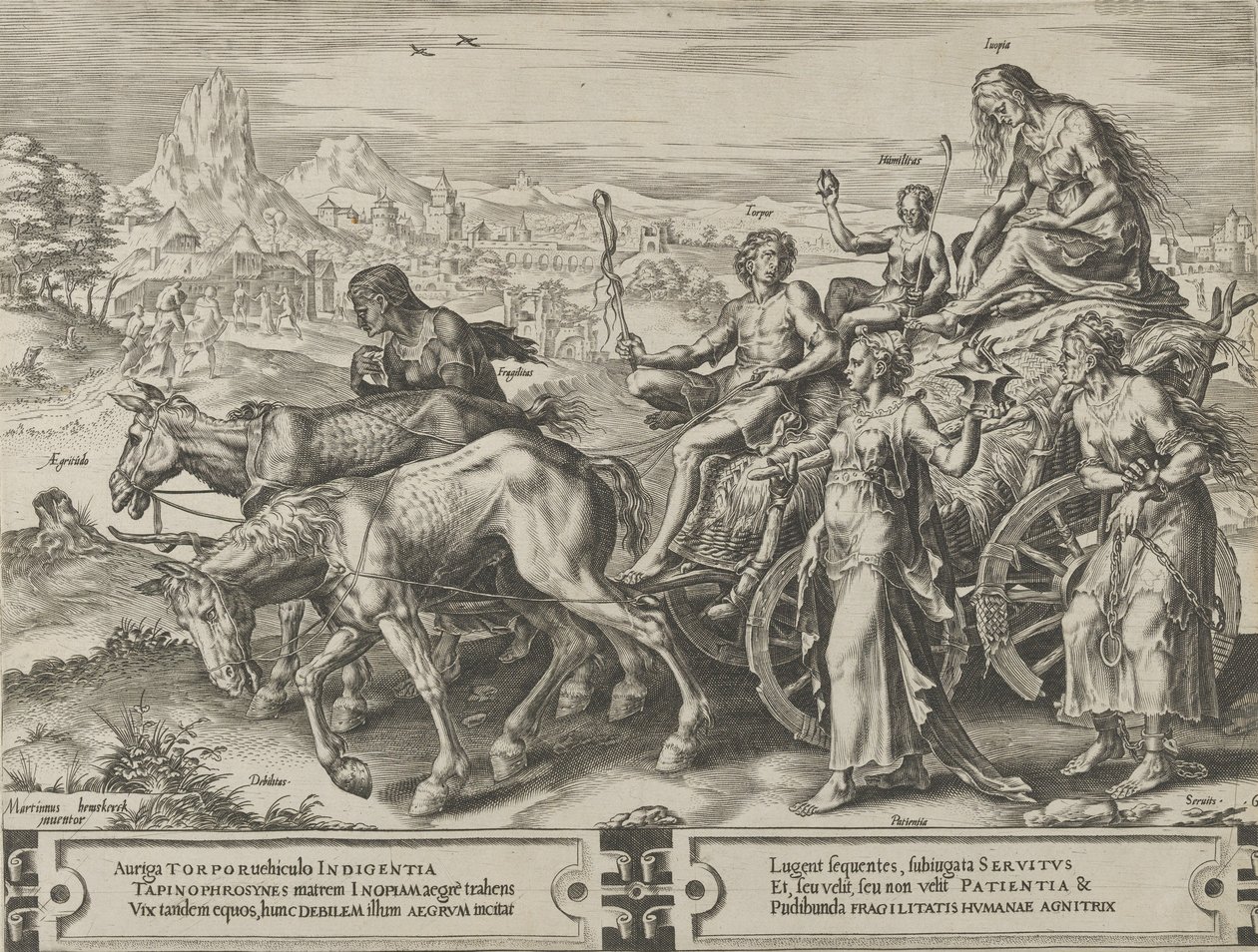 The Triumph of Want, fra The Cycle of the Vicissitudes of Human Affairs, plate 6, 1564. av Cornelis Cort