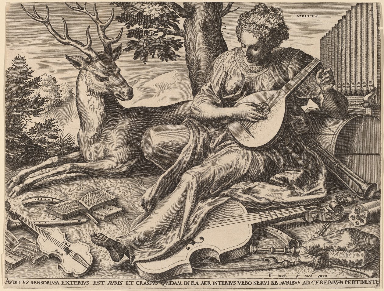 Hørsel av Cornelis Cort after Frans Floris I