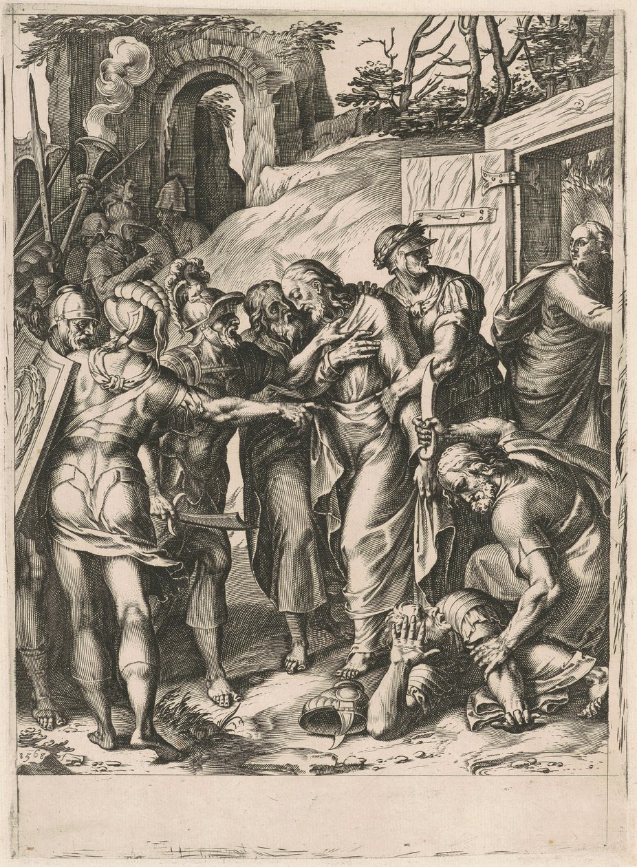 Kristi svik av Cornelis Cort, after Girolamo Muziano