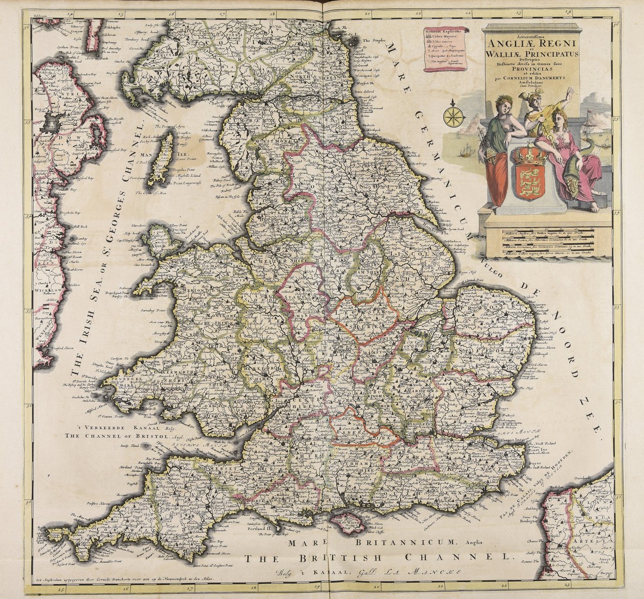 En mest nøyaktig beskrivelse av kongeriket England og fyrstedømmet Wales av Cornelis Danckerts