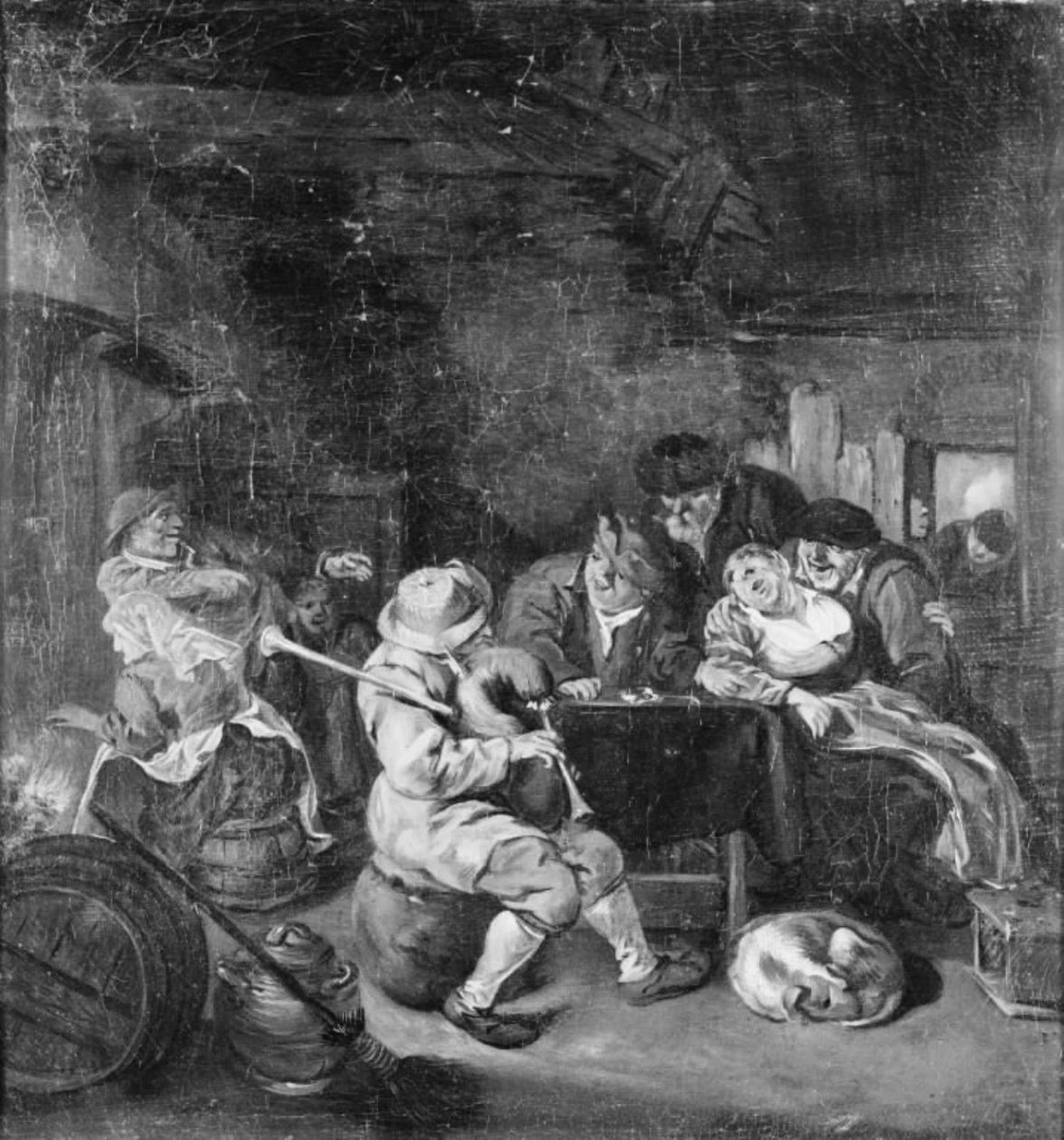 Seckepipespiller på et vertshus av Cornelis Dusart
