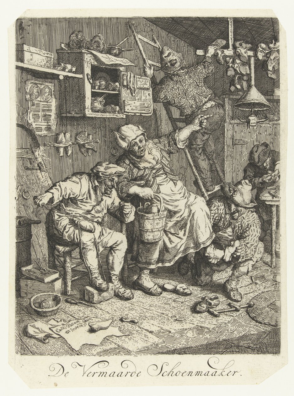 Den anerkjente skomakeren The Famous Shoemaker (tittel på objekt) av Cornelis Dusart