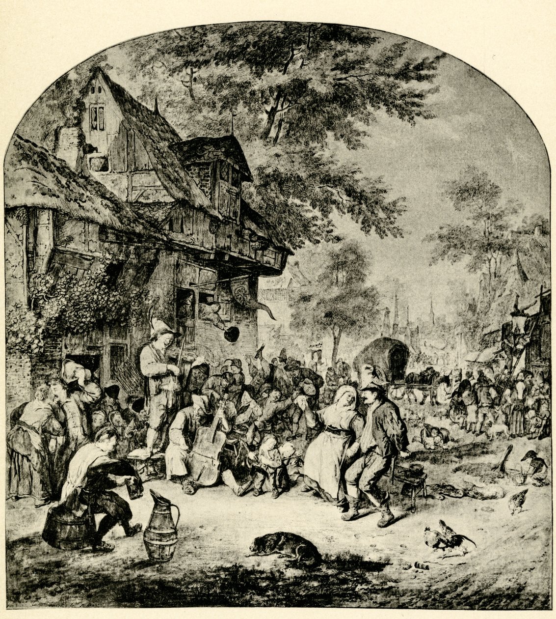 nederlandsk tivoli av Cornelis Dusart