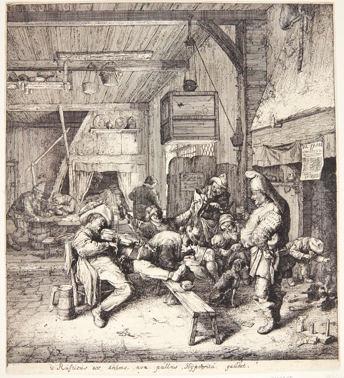 Felespiller i en krostue av Cornelis Dusart