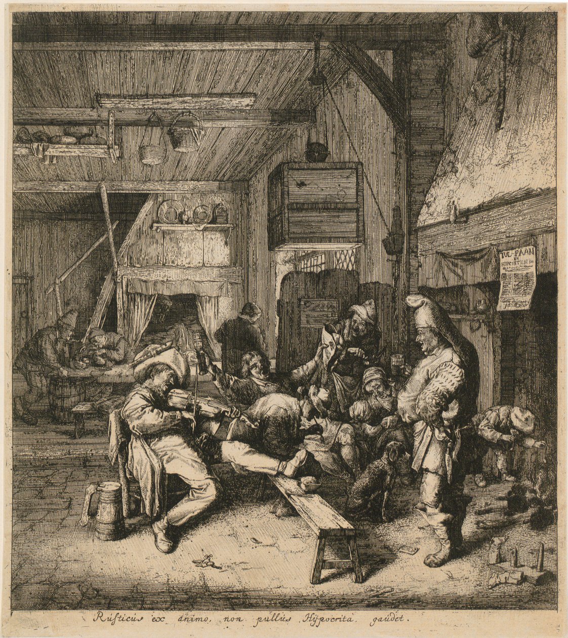 Felespiller på et vertshus av Cornelis Dusart