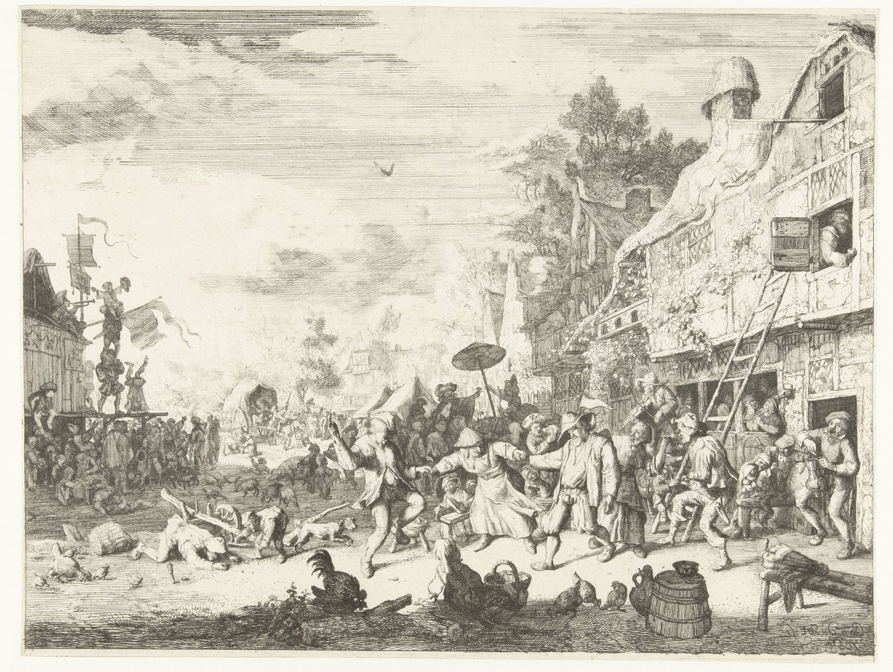 Stor landsbymesse av Cornelis Dusart