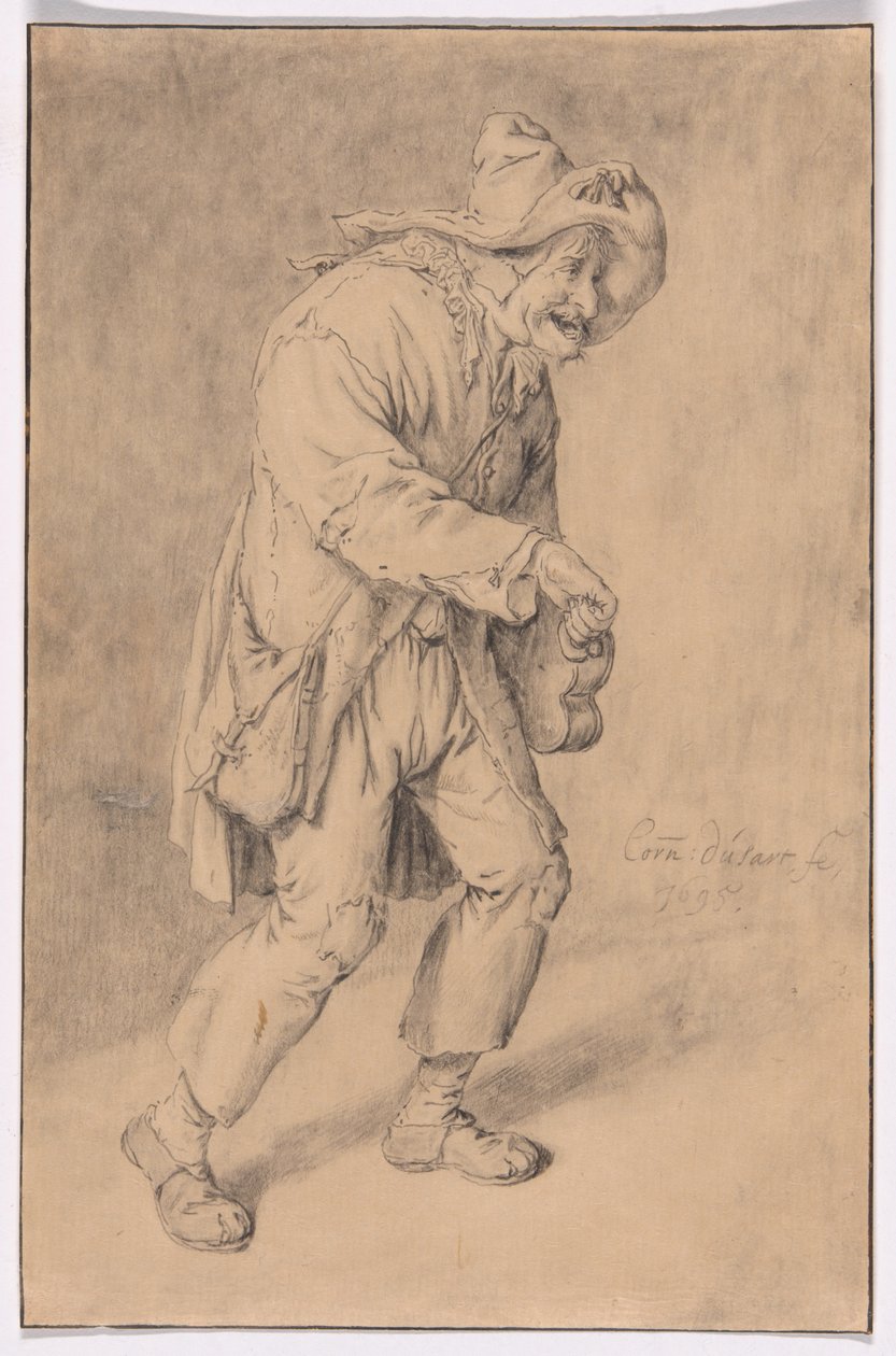 Hurdy-Gurdy-spiller av Cornelis Dusart