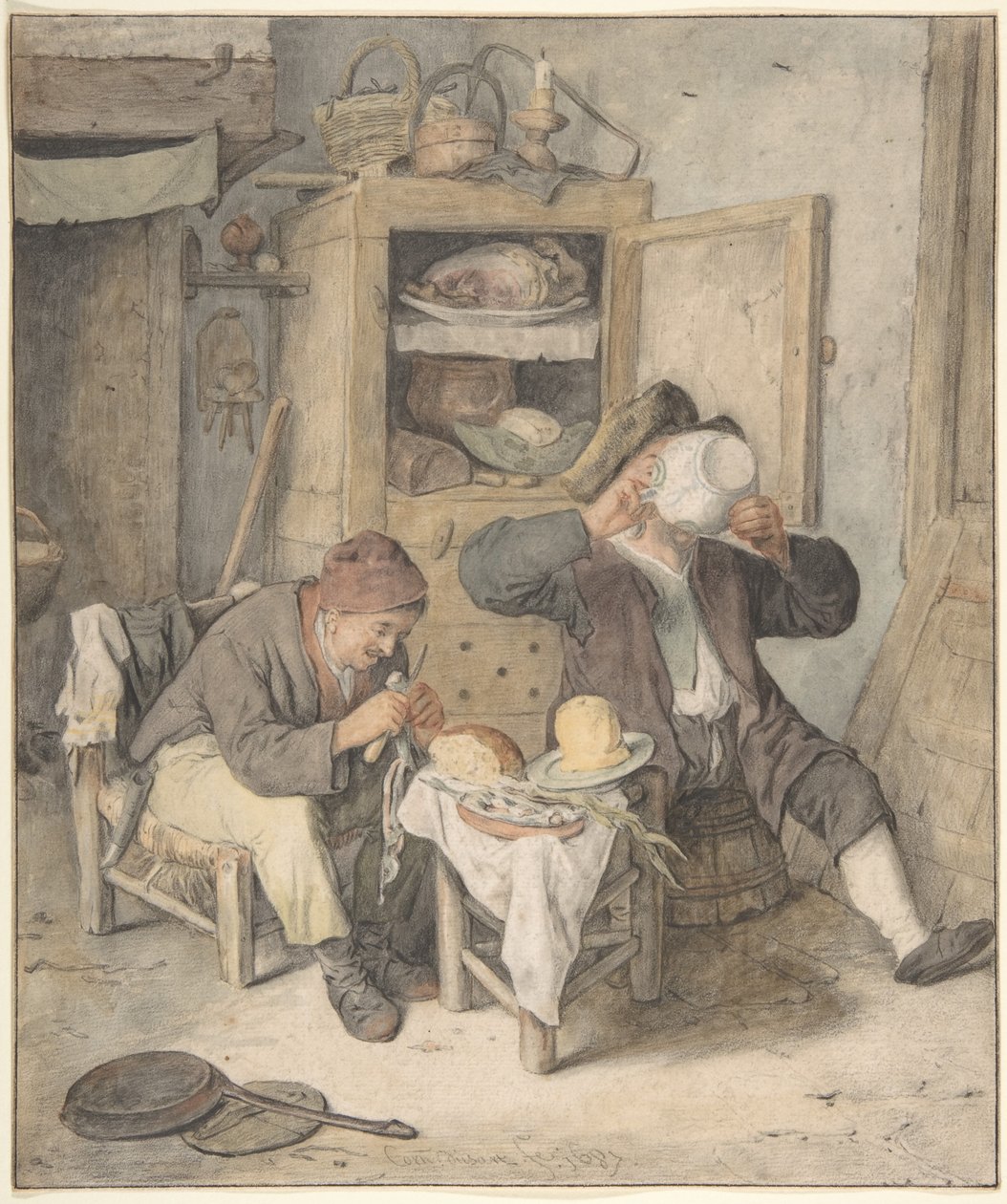 Kjøkkenscene av Cornelis Dusart