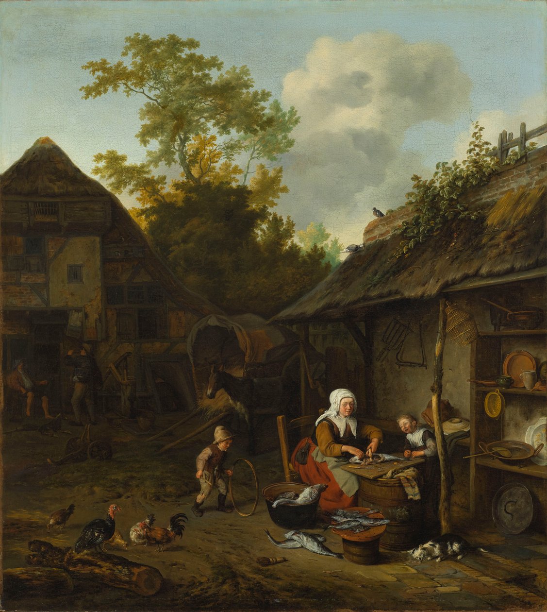 Rensing av fisk av Cornelis Dusart