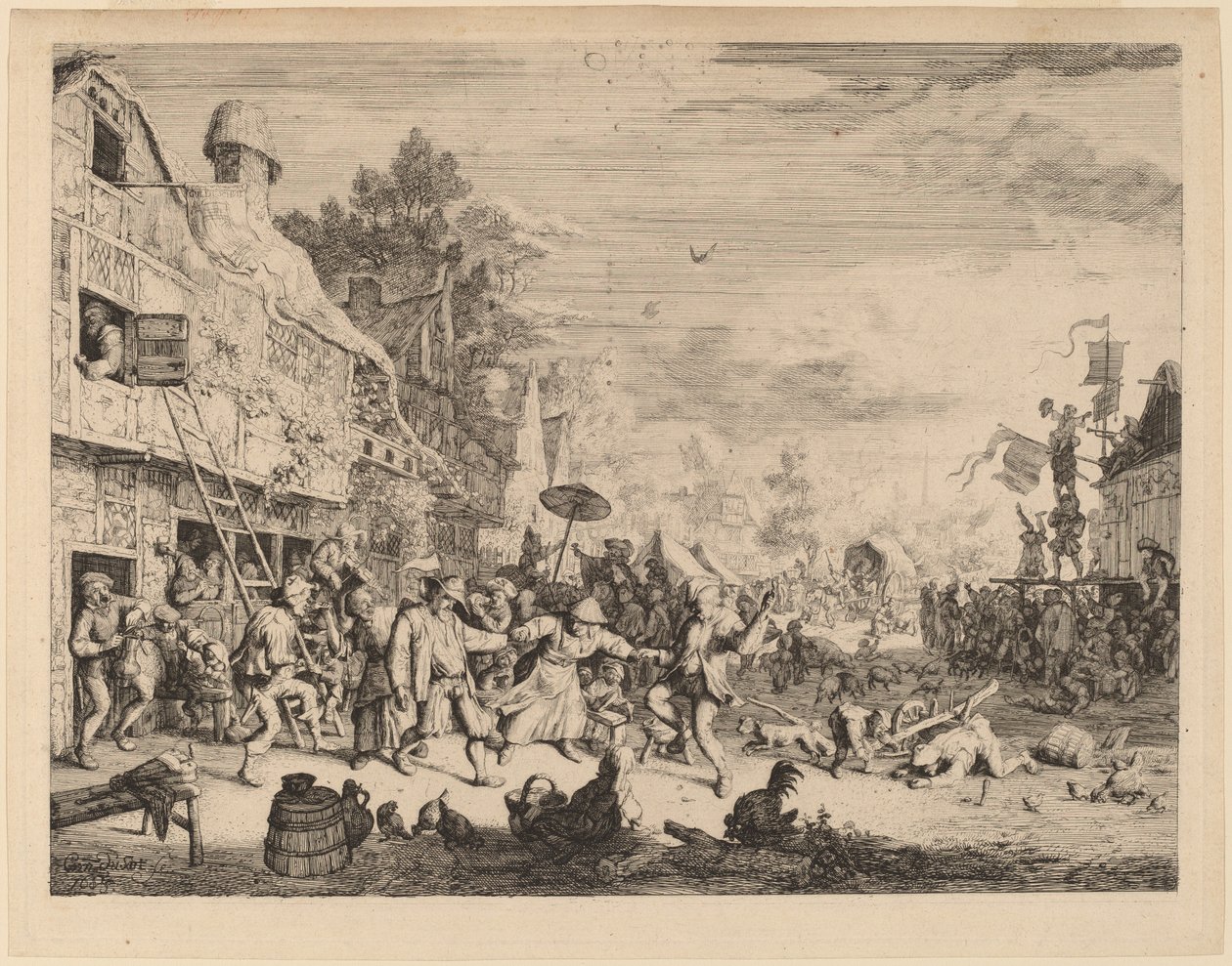 Landsbyfestival av Cornelis Dusart
