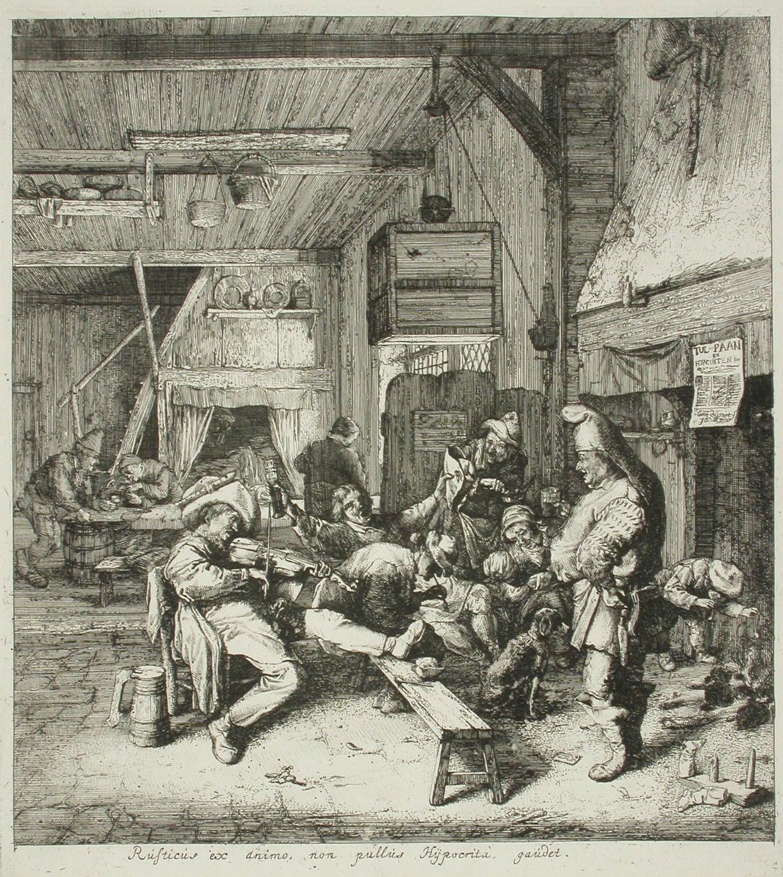 Fiolinspiller på en kro av Cornelis Dusart