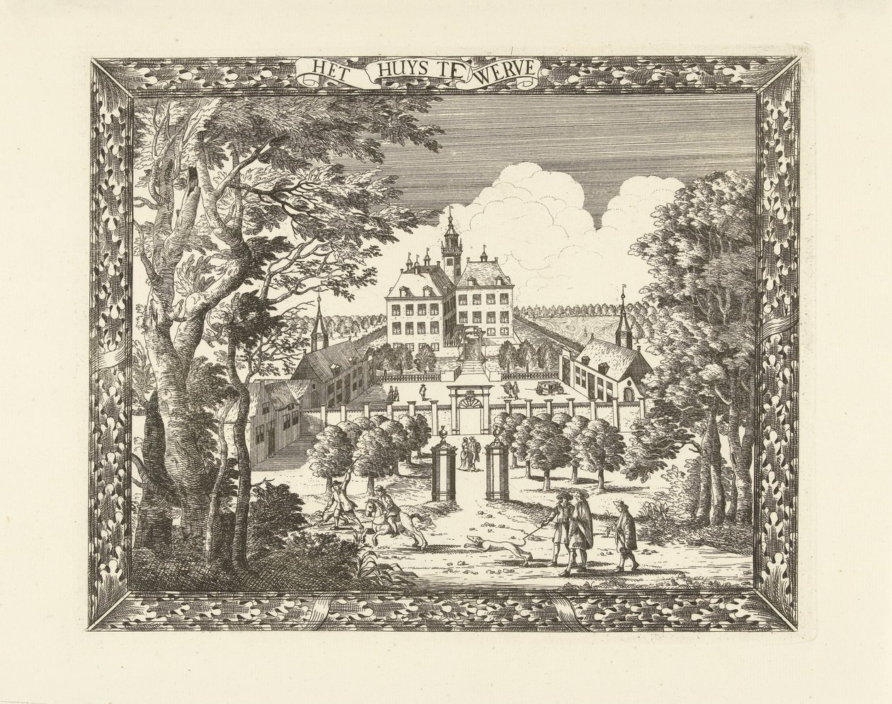 Utsikt over Huis te Werve i Voorburg Het Huys te Werve (tittel på objekt) av Cornelis Elandts