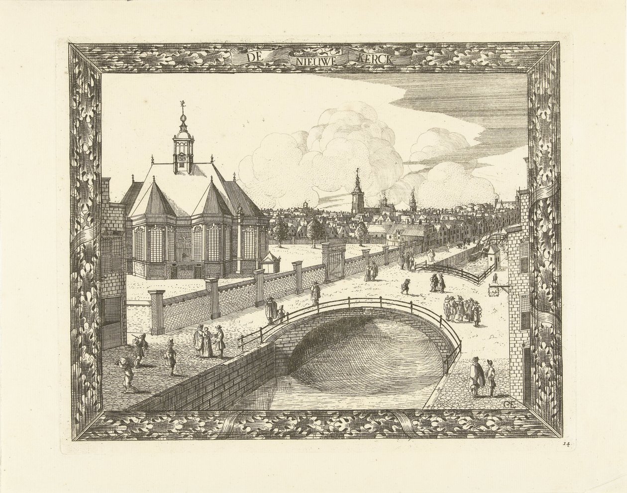 Utsikt over den nye kirken i Haag Den nye kirken (tittel på objekt) av Cornelis Elandts