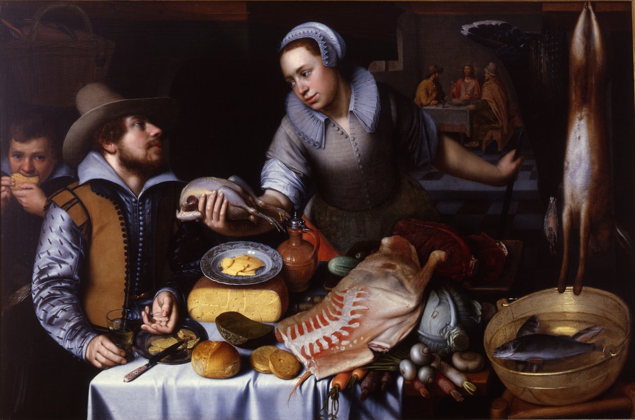 Nattverden i Emmaus, 1612 av Cornelis Engelsz