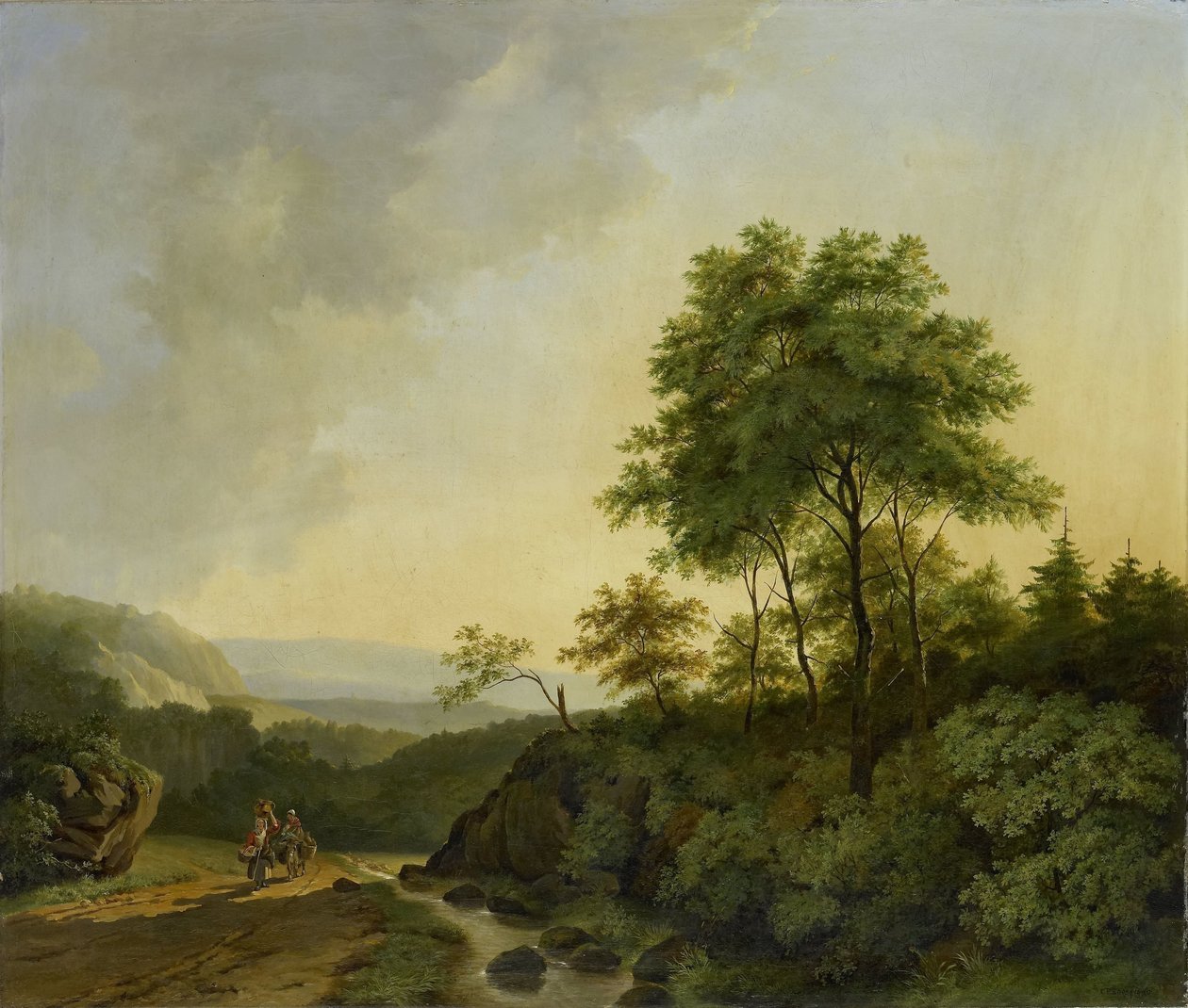 Utsikt i Harz-fjellene av Cornelis François Roos
