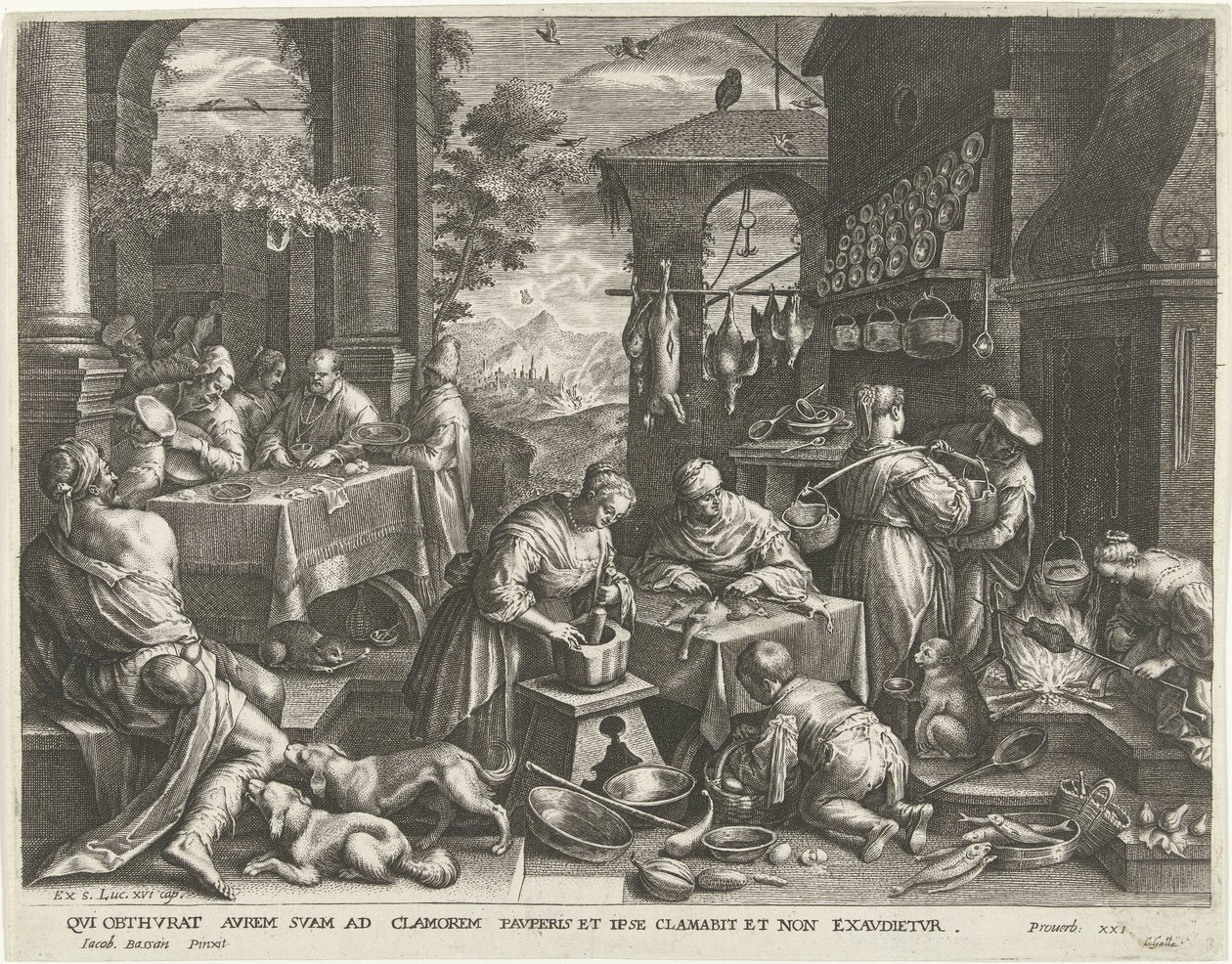 Lignelse om den rike mannen og den fattige Lasarus av Cornelis Galle (I)