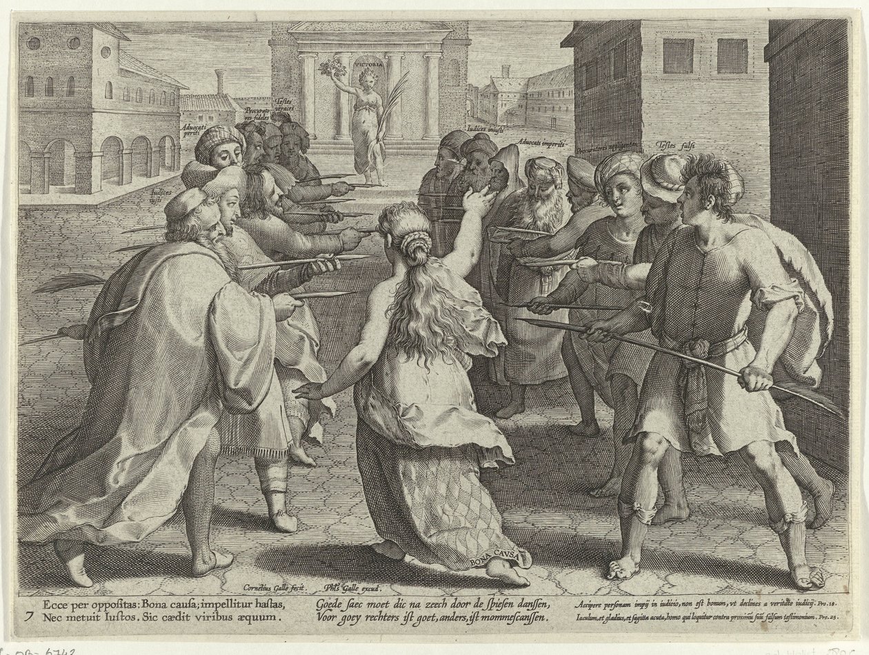 Farene ved prosessen Misbruk i rettssaker (serietittel) Litis Abusus (serietittel) av Cornelis Galle (I)