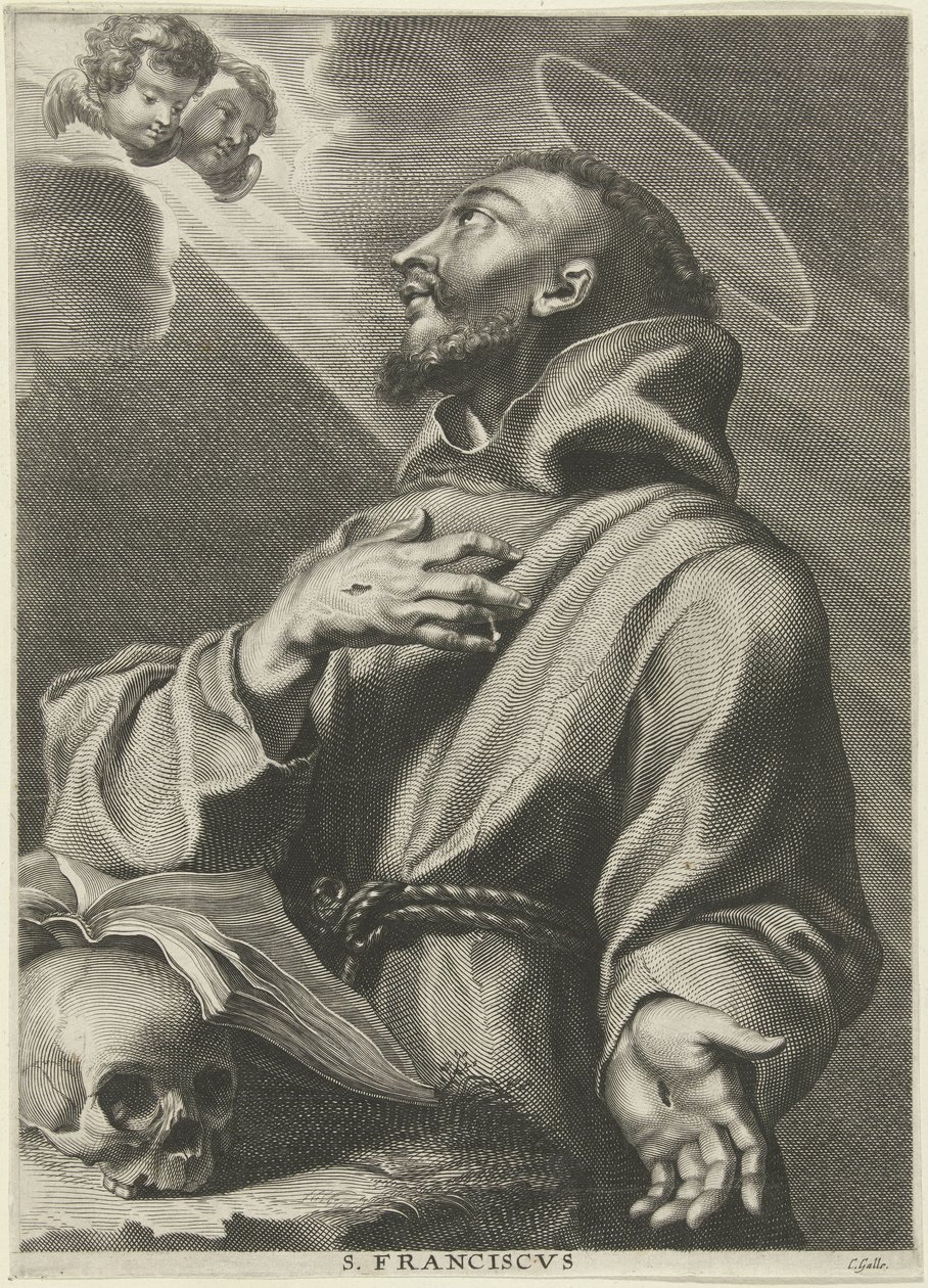 H. Franciscus van Assisi St. Francis (tittel på objekt) av Cornelis Galle (I)