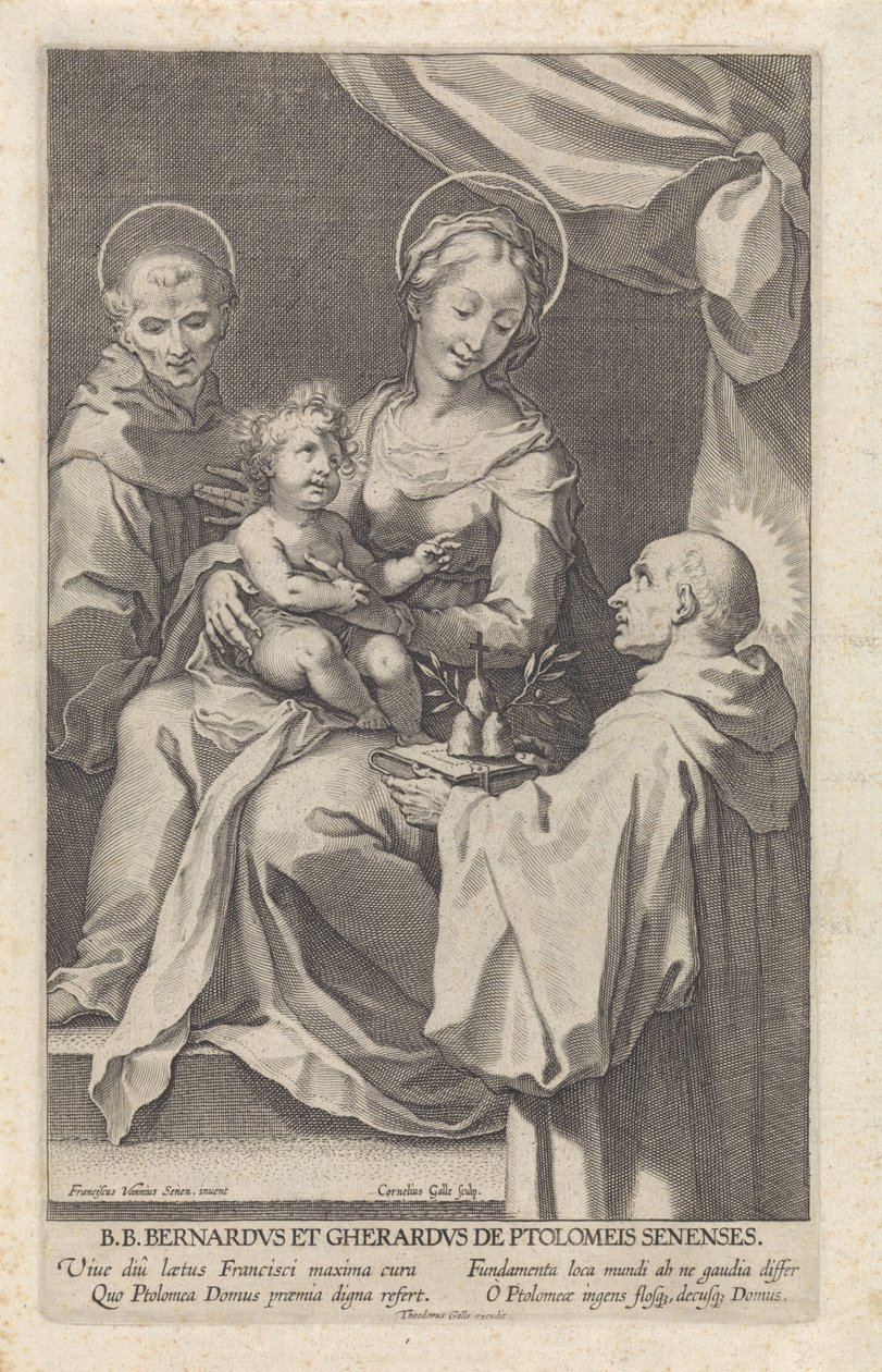 Maria med barn og St. Bernard av Siena og St. Gerardus av Cornelis Galle (I)